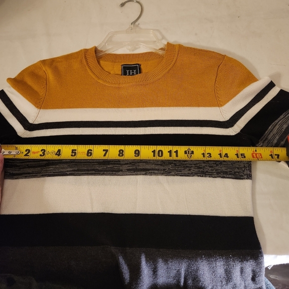 Jessica Howard sweater Dress Long Sleeve Striped with Mustard Accents Preppy - Picture 3 of 8